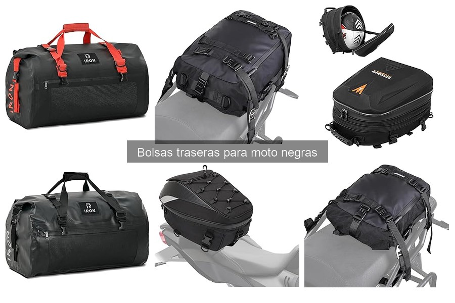 Características esenciales de bolsas traseras para moto negra