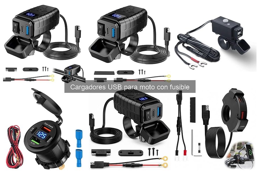 ¿Cómo elegir el fusible correcto para cargadores USB en moto?