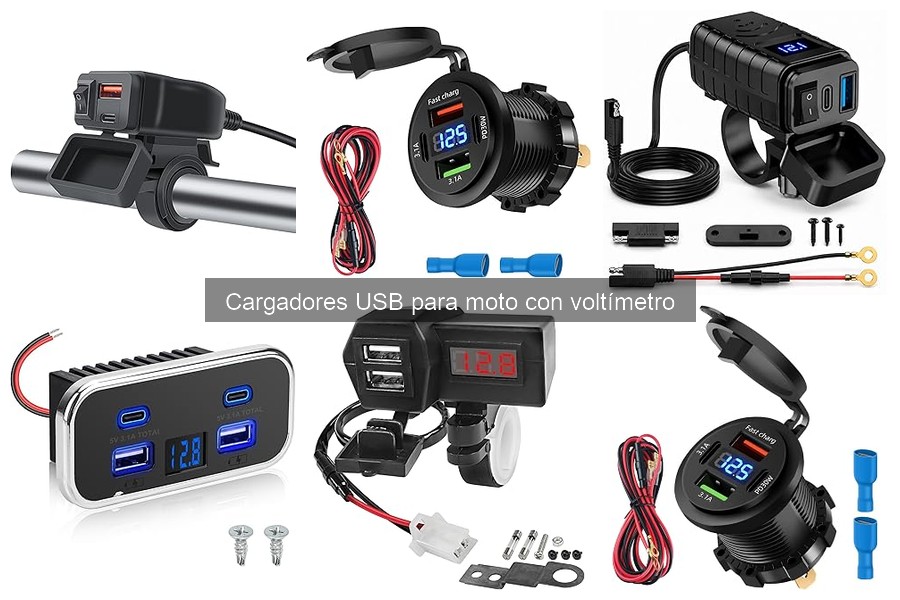Comparativa de Cargadores USB para Moto con y Sin Voltímetro