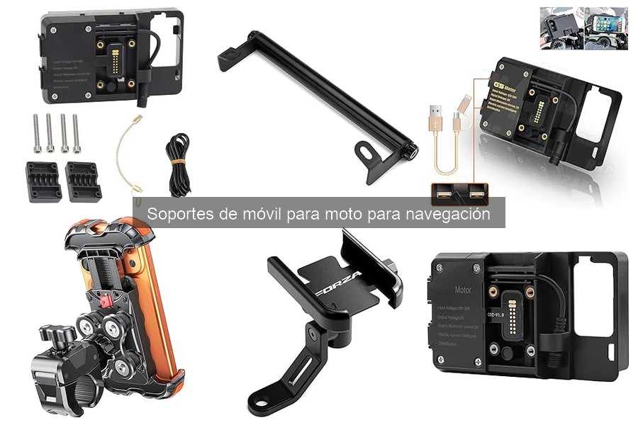 Diferentes tipos de soportes de móvil para moto