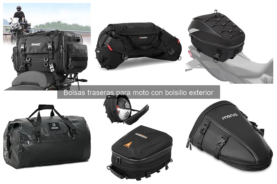 Mantenimiento de Bolsas Traseras para Moto con Bolsillo Exterior