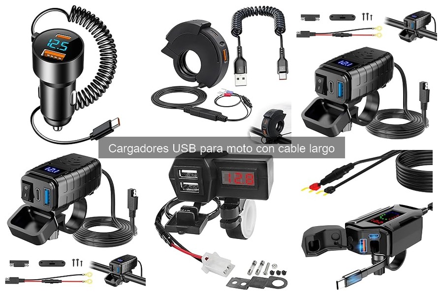 Mantenimiento de cargadores USB para moto con cable largo