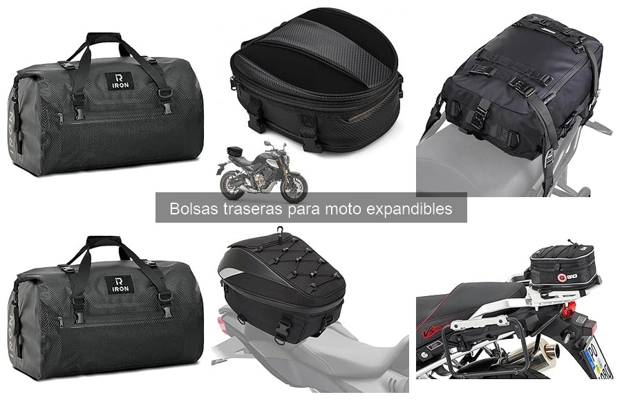 Mejores bolsas traseras expandibles para viajes largos en moto
