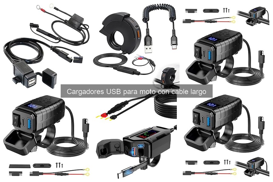 Mejores cargadores USB para moto con cable largo en 2023