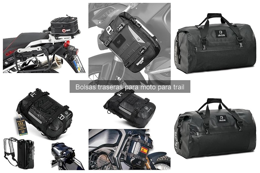 ¿Qué tamaño de bolsa trasera necesito para mi moto trail?