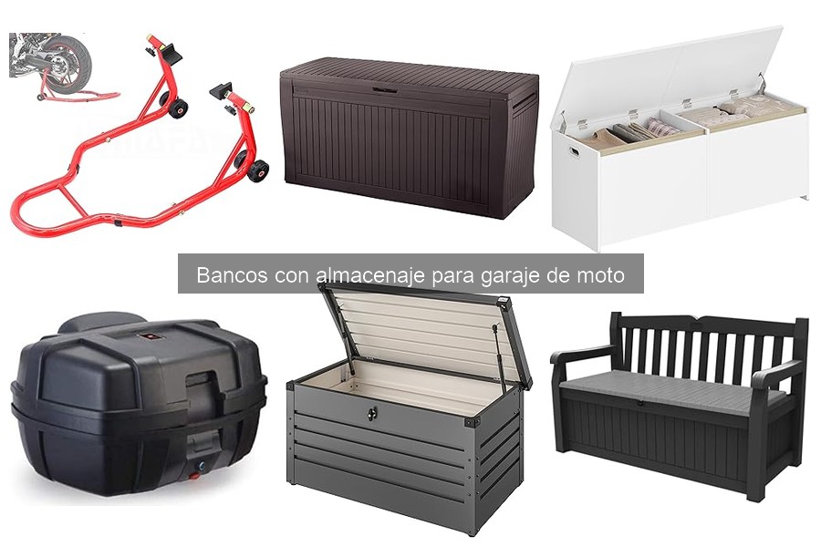 Tipos de bancos de almacenaje para garaje de moto
