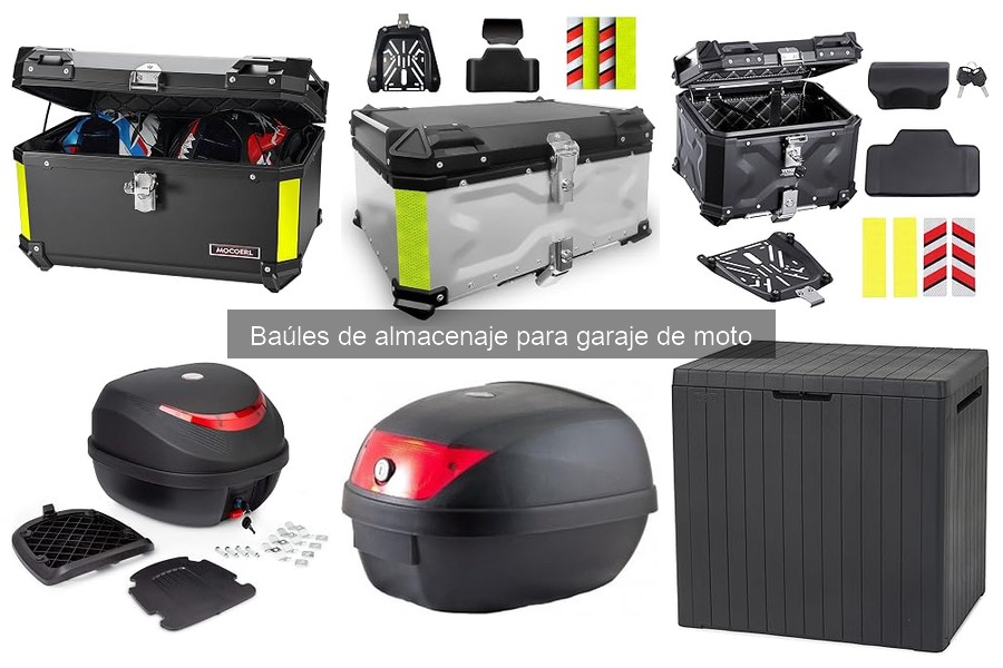 Tipos de baúles de almacenaje para garaje de moto