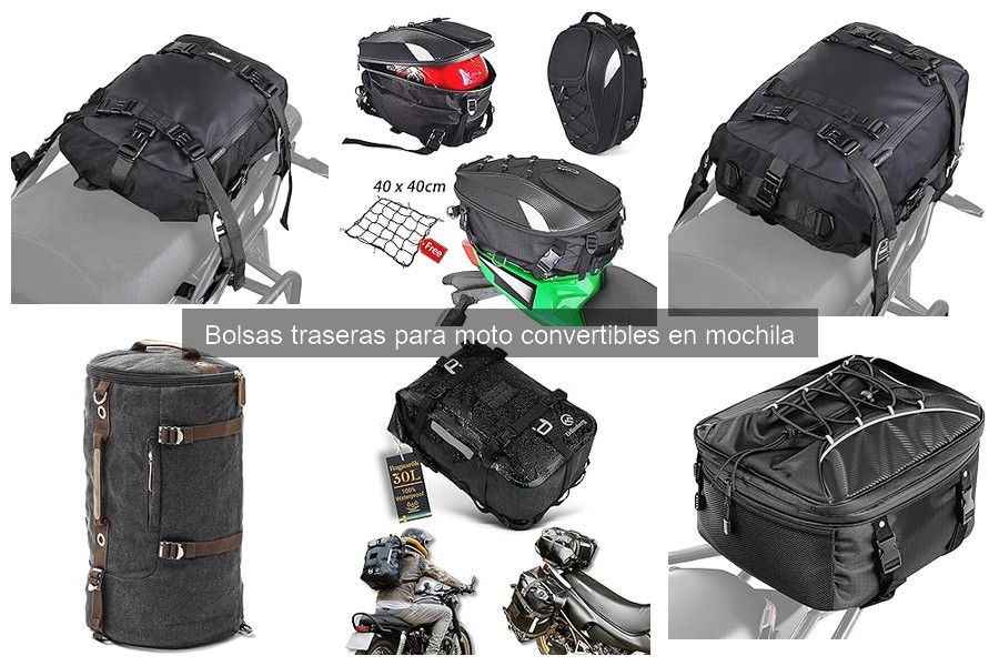 Tipos de bolsas traseras para moto convertibles en mochila