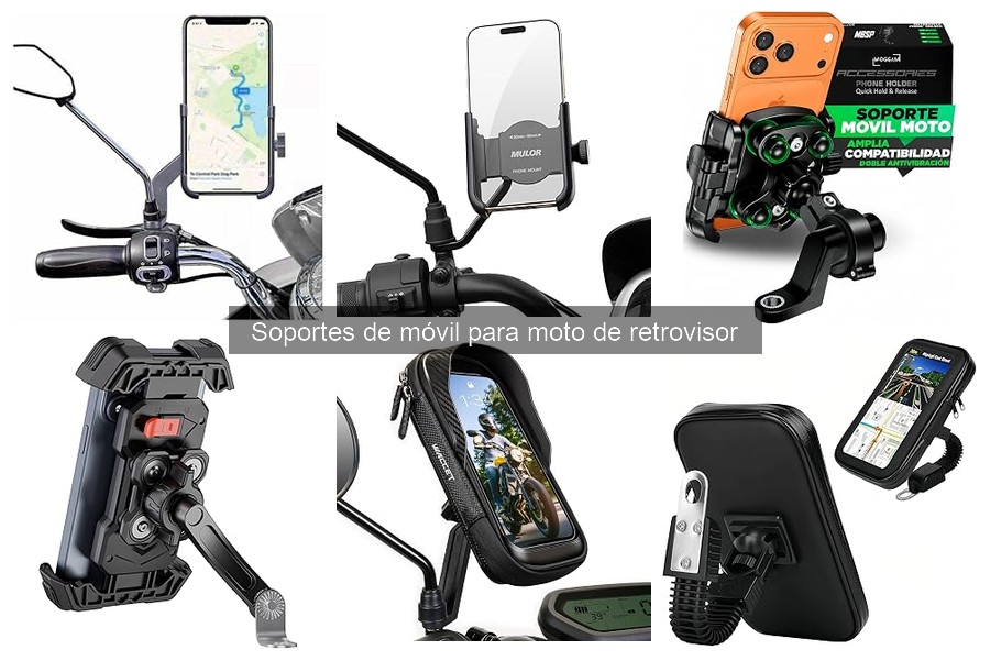 Tipos de Soportes de Móvil para Moto de Retrovisor
